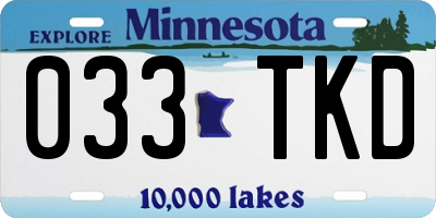 MN license plate 033TKD