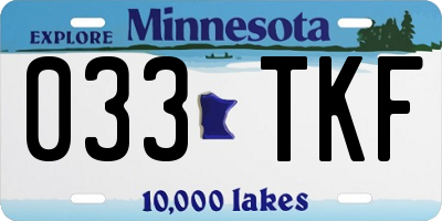 MN license plate 033TKF