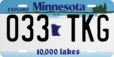 MN license plate 033TKG