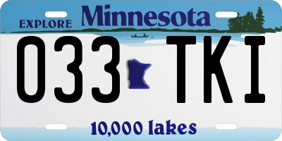 MN license plate 033TKI