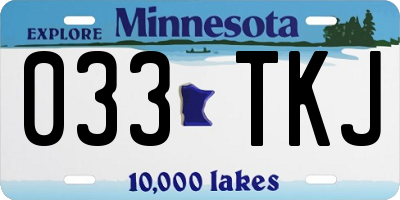 MN license plate 033TKJ