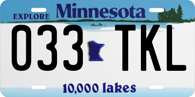 MN license plate 033TKL