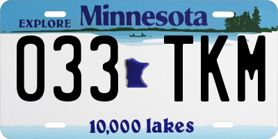 MN license plate 033TKM