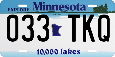 MN license plate 033TKQ