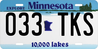 MN license plate 033TKS