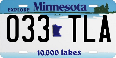 MN license plate 033TLA