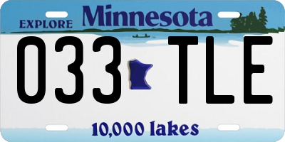 MN license plate 033TLE