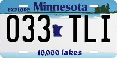 MN license plate 033TLI