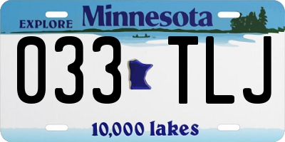 MN license plate 033TLJ