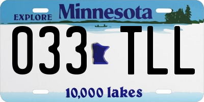 MN license plate 033TLL