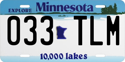 MN license plate 033TLM