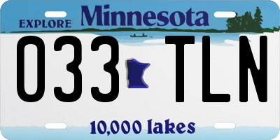 MN license plate 033TLN