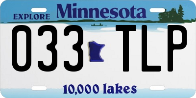 MN license plate 033TLP