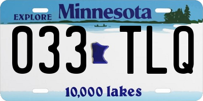 MN license plate 033TLQ