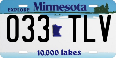 MN license plate 033TLV