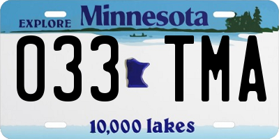 MN license plate 033TMA