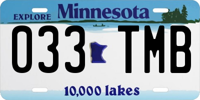 MN license plate 033TMB