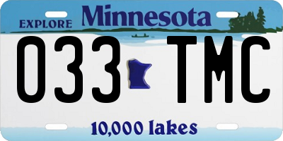 MN license plate 033TMC
