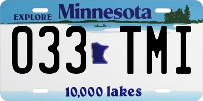 MN license plate 033TMI