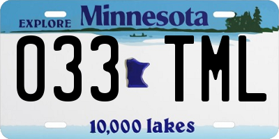MN license plate 033TML