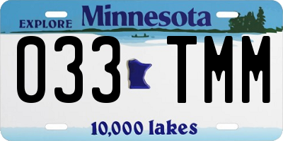 MN license plate 033TMM