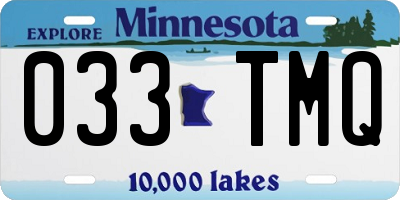 MN license plate 033TMQ
