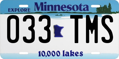 MN license plate 033TMS