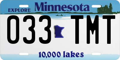 MN license plate 033TMT