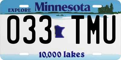 MN license plate 033TMU