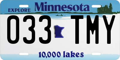 MN license plate 033TMY