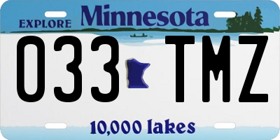 MN license plate 033TMZ