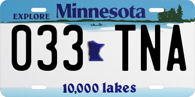 MN license plate 033TNA