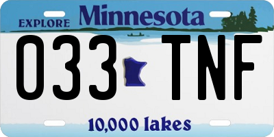 MN license plate 033TNF