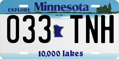 MN license plate 033TNH
