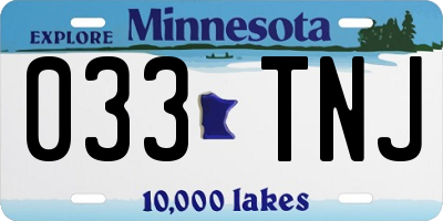 MN license plate 033TNJ