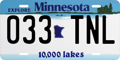 MN license plate 033TNL