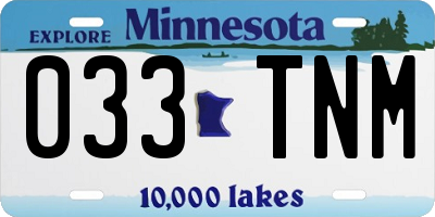 MN license plate 033TNM