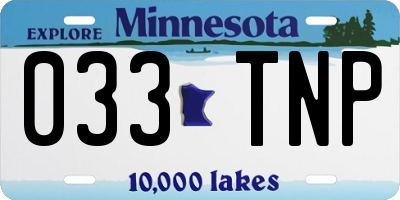 MN license plate 033TNP