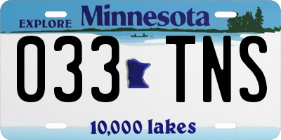 MN license plate 033TNS