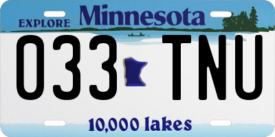 MN license plate 033TNU