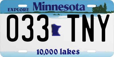 MN license plate 033TNY