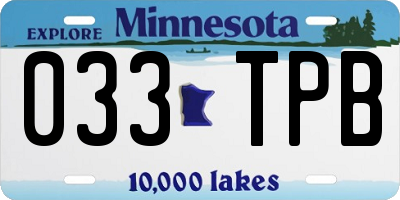 MN license plate 033TPB