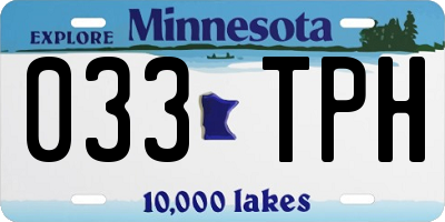 MN license plate 033TPH