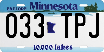 MN license plate 033TPJ