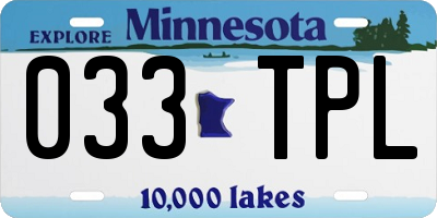 MN license plate 033TPL