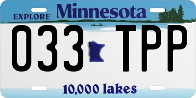 MN license plate 033TPP