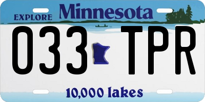MN license plate 033TPR