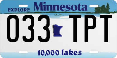 MN license plate 033TPT