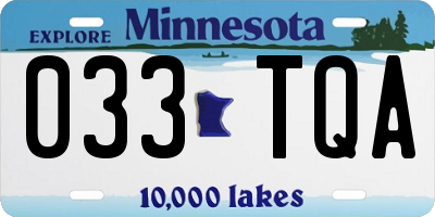 MN license plate 033TQA