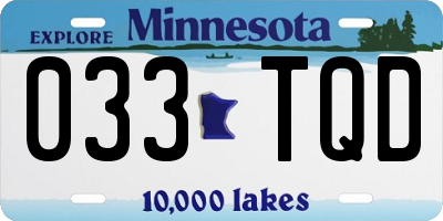 MN license plate 033TQD
